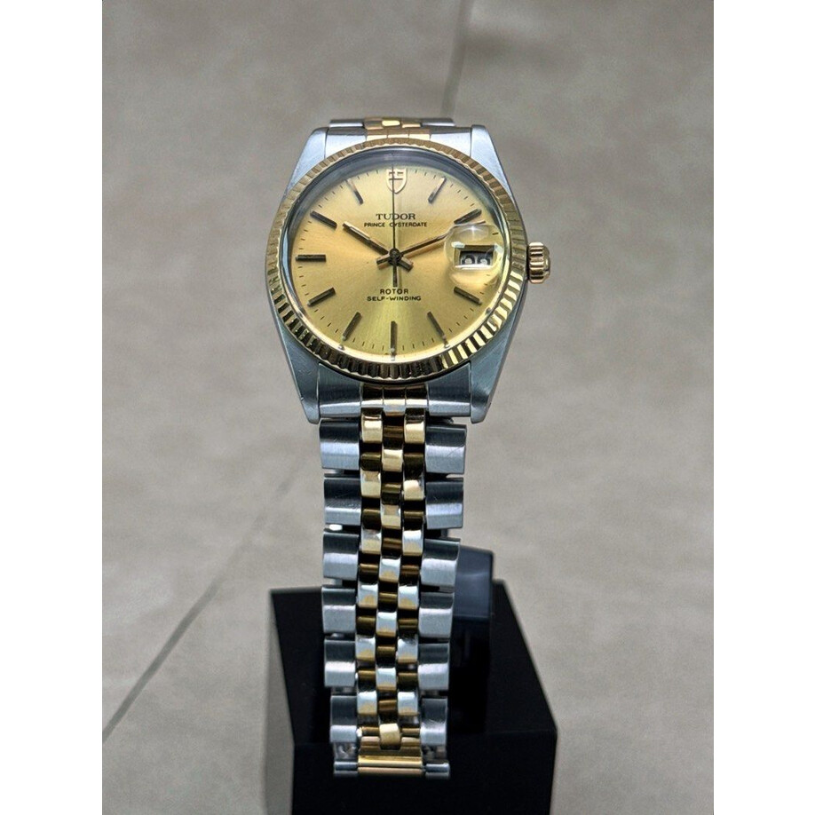 34mm • 1991 2-Tone Tudor Prince Oysterdate 18k Gold Bezel Ref.74033